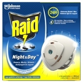 Raid Night & Day Komary muchy i mrówki Elektrofumigator owadobójczy i wkład bezzapachowy 2,25 g