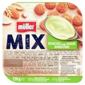 Müller Mix Jogurt o smaku pistacjowym z ciasteczkami migdałowymi 130 g