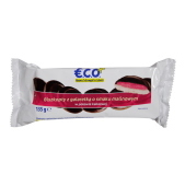 ECO+ Biszkopty z galaretką o smaku malinowym w polewie kakaowej 135g
