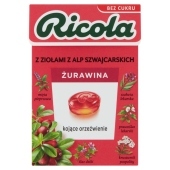 Ricola Szwajcarskie cukierki ziołowe żurawina 27,5 g