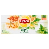 Lipton Herbatka ziołowa aromatyzowana mięta z cytrusami 26 g (20 torebek)