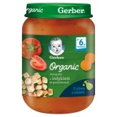 Gerber Organic Jarzynki z indykiem w pomidorach dla niemowląt po 6. miesiącu 190 g
