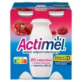 Actimel Napój jogurtowy o smaku owocu granatu 400 g (4 x 100 g)