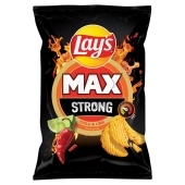 Lay's Max Strong Chipsy ziemniaczane karbowane o smaku ostrego chilli i limonki 190 g