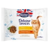 Butcher's Delicious Dinners Karma dla kotów kawałki w galaretce 4 x 100 g