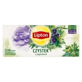 Lipton Suplement diety herbatka ziołowa aromatyzowana czystek z jagodami 20 g (20 torebek)
