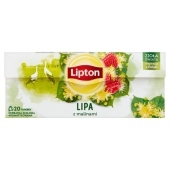 Lipton Herbatka ziołowa aromatyzowana lipa z malinami 18 g (20 torebek)