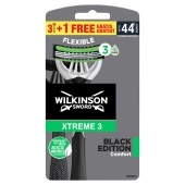Wilkinson Sword Xtreme3 Black Edition Maszynka z 3 elastycznymi ostrzami 4 sztuki
