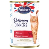 Butcher's Delicious Dinners Karma dla kotów z wołowiną w galaretce 400 g