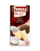 Torras Czekolada biała z kokosem bez dodatku cukru 75g