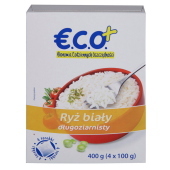 ECO+ Ryż długoziarnisty biały 400g (4x100g) 