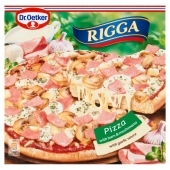 Dr. Oetker Rigga Pizza z szynką i pieczarkami z sosem czosnkowym 270 g