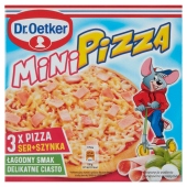 Dr. Oetker Mini pizza ser + szynka 270 g (3 sztuki)