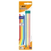 BiC Evolution Stripes Bezdrzewny ołówek grafitowy z gumką HB 3 sztuki