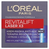 L&#39;Oréal Paris Revitalift Laser X3 Krem-maska Anti-Age terapia regenerująca na noc 50 ml