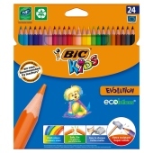 Bic Kids Evolution Kredki bezdrzewne z żywicy syntetycznej 24 kolory