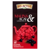 Big-Active Malina & Acai Herbata czarna z kawałkami owoców 40 g (20 torebek)