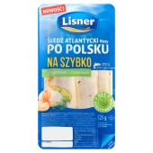 Lisner Śledź atlantycki filety po polsku na szybko z ogórkiem i czosnkiem 125 g