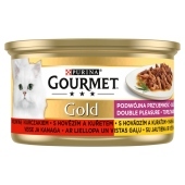 Gourmet Gold Karma dla kotów podwójna przyjemność wołowina i kurczak 85 g