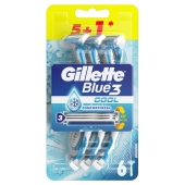 Gillette Blue3 Cool Jednorazowa maszynka do golenia dla mężczyzn, 5+1 sztuk