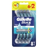 Gillette Blue3 Cool Jednorazowa maszynka do golenia dla mężczyzn, 6+2 sztuki