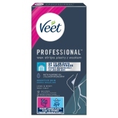 Veet Easy-Gelwax Technology Plastry z woskiem skóra wrażliwa 12 sztuk i 2 chusteczki