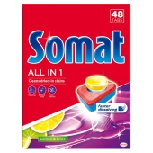 Somat All in 1 Lemon & Lime Tabletki do mycia naczyń w zmywarkach 864 g (48 sztuk)