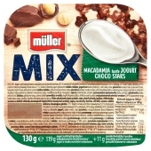 Müller Mix Jogurt o smaku orzechów makadamia z gwiazdkami zbożowymi w czekoladzie 130 g