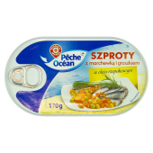 WM Szproty z marchewką i groszkiem w oleju rzepakowym 170g