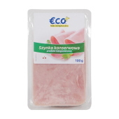 Eco+ Szynka konserwowa plastry 100g, produkt bezglutenowy