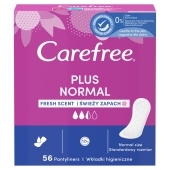 Carefree Plus Normal Wkładki higieniczne świeży zapach 56 sztuk