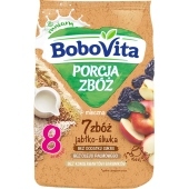 BoboVita Porcja zbóż Kaszka mleczna 7 zbóż jabłko-śliwka po 8 miesiącu 210 g