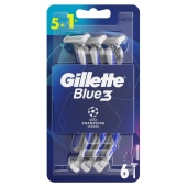 Gillette Blue3 Football Jednorazowa maszynka do golenia dla mężczyzn, 6 sztuk