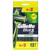 Gillette Blue3 Sensitive Jednorazowa maszynka do golenia dla mężczyzn, 12 sztuk