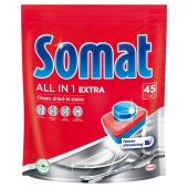 Somat All in 1 Extra Tabletki do mycia naczyń w zmywarkach 819 g (45 x 18,2 g)