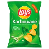 Lay&#39;s Chipsy ziemniaczane karbowane o smaku zielonej cebulki 210 g