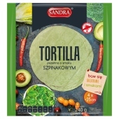 Sandra Tortilla pszenna o smaku szpinakowym 240 g (4 x 60 g)