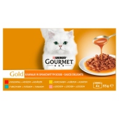 Gourmet Gold Karma dla kotów kolekcja kawałków w smakowitym sosie 340 g (4 x 85 g)