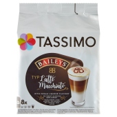 Tassimo Baileys Latte Macchiato Kawa mielona i śmietanka w kapsułkach 264 g (8 x 6,5 g i 8 x 26,5 g)