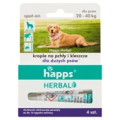 Happs Herbal Krople na pchły i kleszcze dla dużych psów 4 x 4 ml