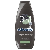 Schauma Men Deep Cleansing Szampon do włosów twarzy i ciała dla mężczyzn z węglem i glinką 400 ml