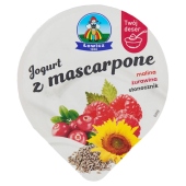 Łowicz Jogurt z mascarpone malina żurawina słonecznik 130 g