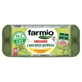 Farmio Jaja z wolnego wybiegu od kur karmionych paszą wolną od GMO M 10 sztuk