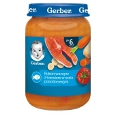 Gerber Bukiet warzyw z łososiem w sosie pomidorowym dla niemowląt po 6. miesiącu 190 g