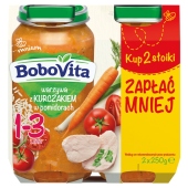BoboVita Warzywa z kurczakiem w pomidorach 1-3 lata 2 x 250 g