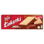 San Łakotki Wafle o smaku czekoladowym 146 g