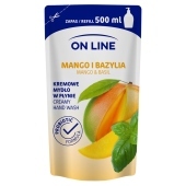 On Line Kremowe mydło w płynie opakowanie uzupełniające mango i bazylia 500 ml