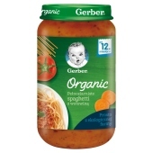 Gerber Organic Pełnoziarniste spaghetti z wołowiną dla dzieci po 12. miesiącu 250 g