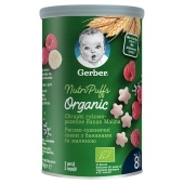 Gerber Organic Chrupki ryżowo-pszenne banan malina dla niemowląt od 8. miesiąca 35 g
