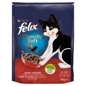 Felix Crunchy & Soft Sucha karma dla kotów z pyszną mieszanką kurczaka i wołowiny z warzywami 950 g
